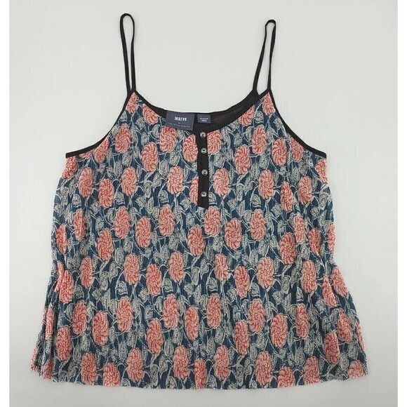 Maeve Anthropologie Tati Cami Top Womens Medium Floral Textured Shimmer Boho - Picture 1 of 12